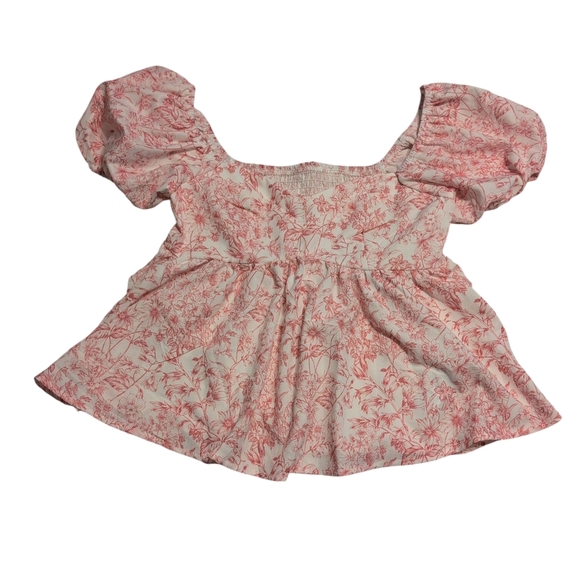 NWOT - Pink Floral Peplum Top - Picture 2 of 2